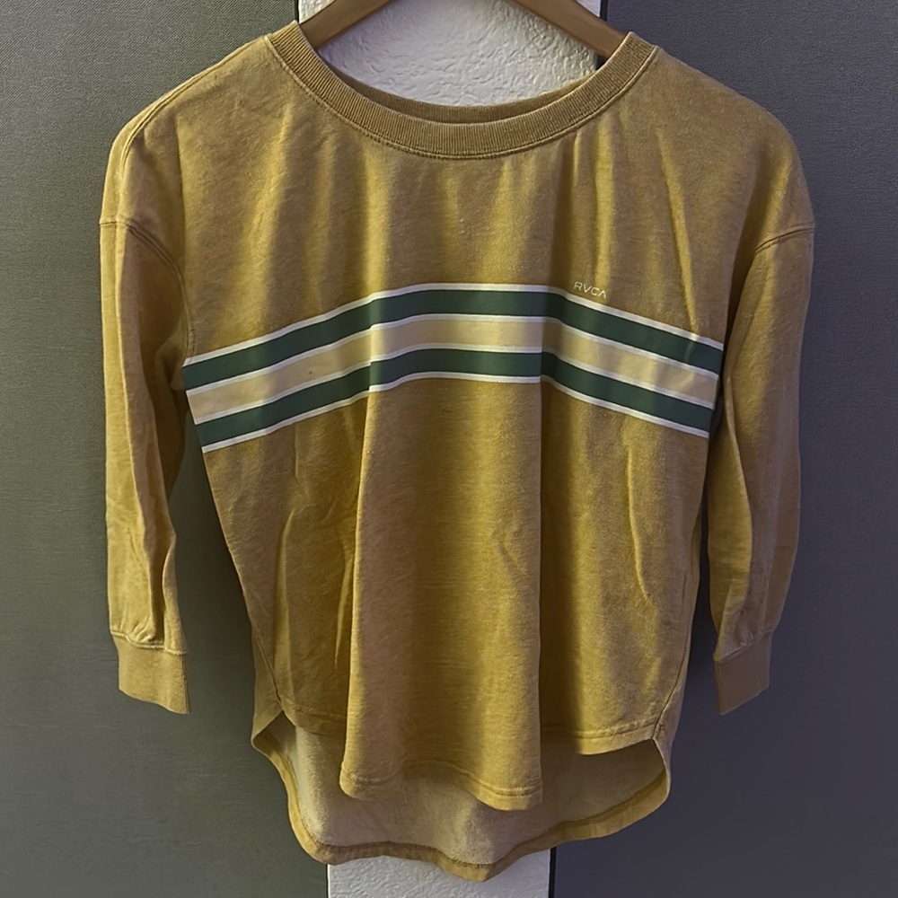 RVCA Mustard Striped Long Sleeve Shirt